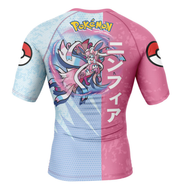 Sylveon Attack Pokemon Short Sleeve Rash Guard Compression Shirt