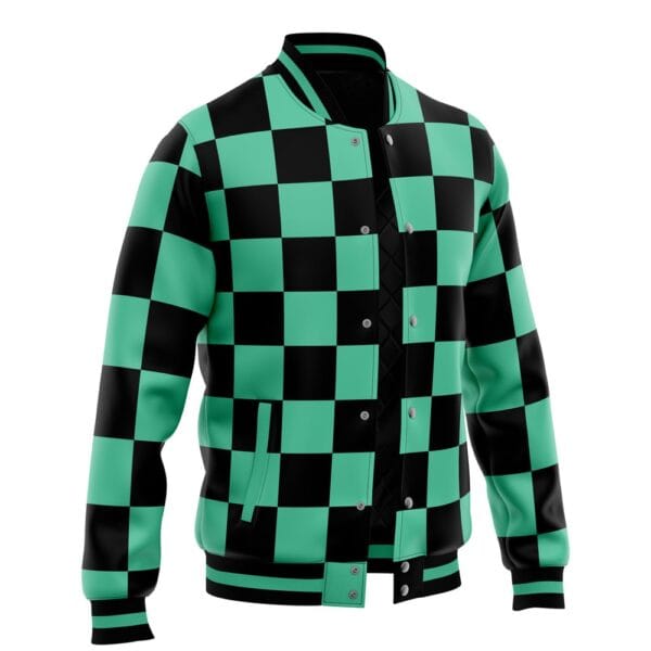 Anime Tanjiro Kamado Pattern Demon Slayer Varsity Jacket