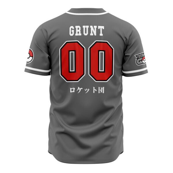 Team Rocket Grunt Gray Pokemon Baseball Jersey