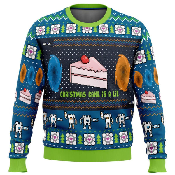 The Christmas Cake Is A Lie Portal 2 Ugly Christmas Sweater