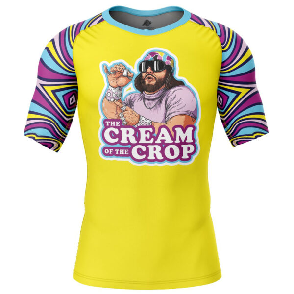 The Cream Of The Crop Trippy Randy Savage Pop Culture Short Sleeve Rash Guard Compression Shirt