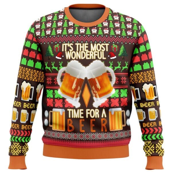 Time For A Beer Ugly Christmas Sweater