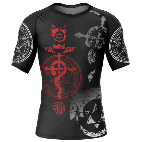 Transmutation Circle Fullmetal Alchemist Short Sleeve Rash Guard Compression Shirt