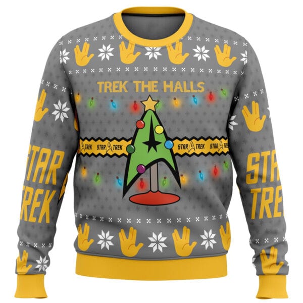 Trek The Halls Star Trek Ugly Christmas Sweater