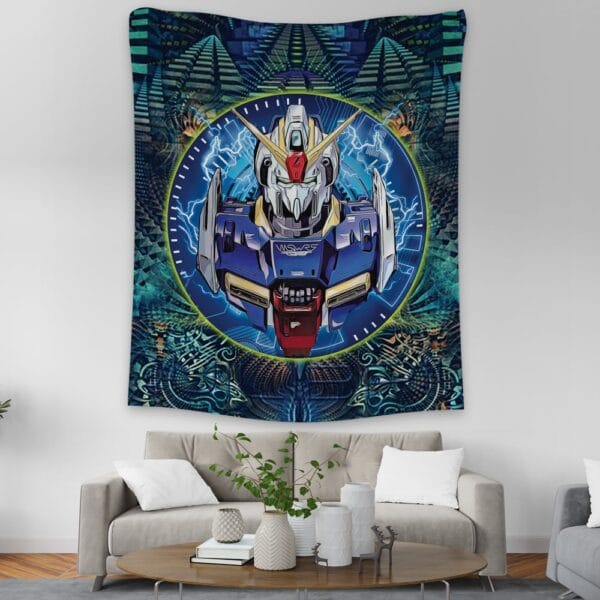 Trippy Abstract Gundam Tapestry