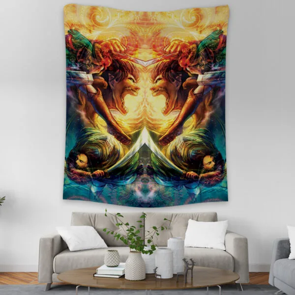 Anime Trippy Attack On Titan Tapestry
