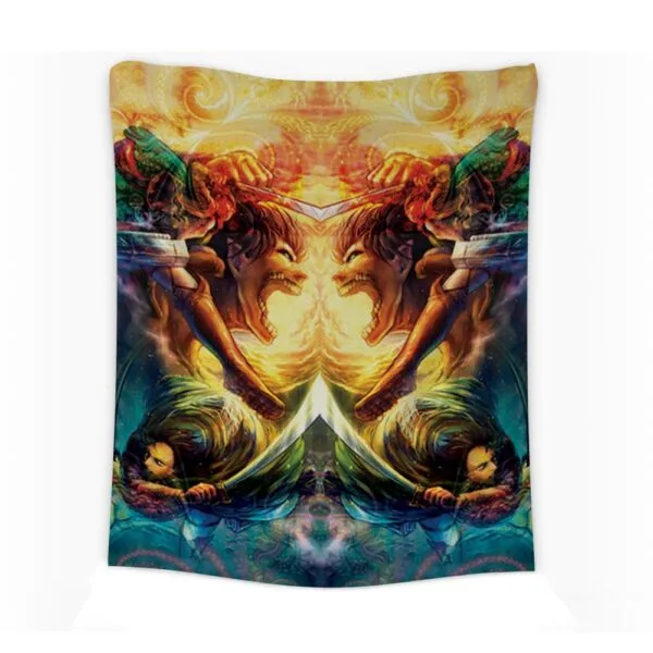 Anime Trippy Attack On Titan Tapestry