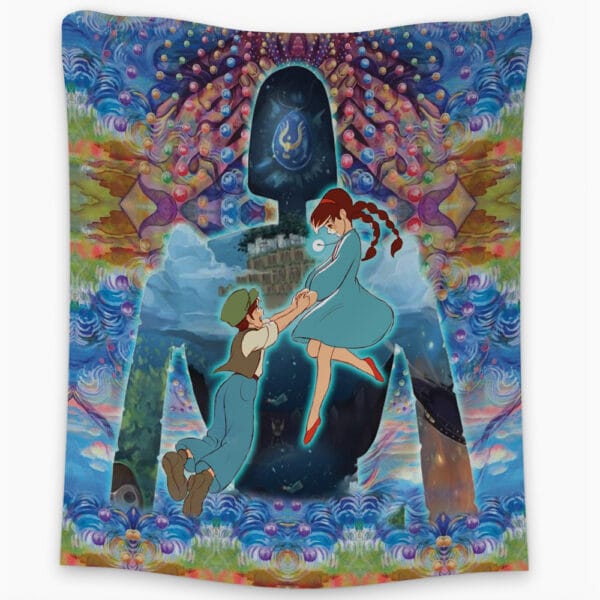 Trippy Castle In The Sky Studio Ghibli Tapestry