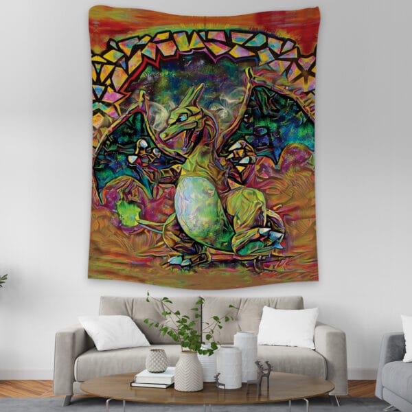 Trippy Charizard Pokemon Tapestry