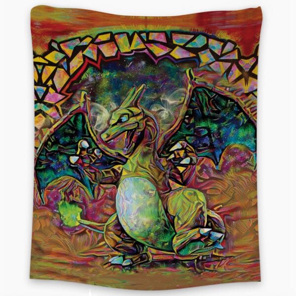 Trippy Charizard Pokemon Tapestry