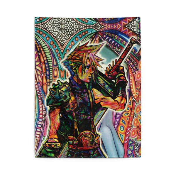 Trippy Cloud Strife Final Fantasy 7 Tapestry