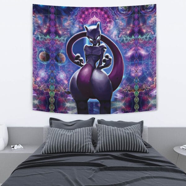 Trippy Cosmic Mewtwo Pokemon Tapestry