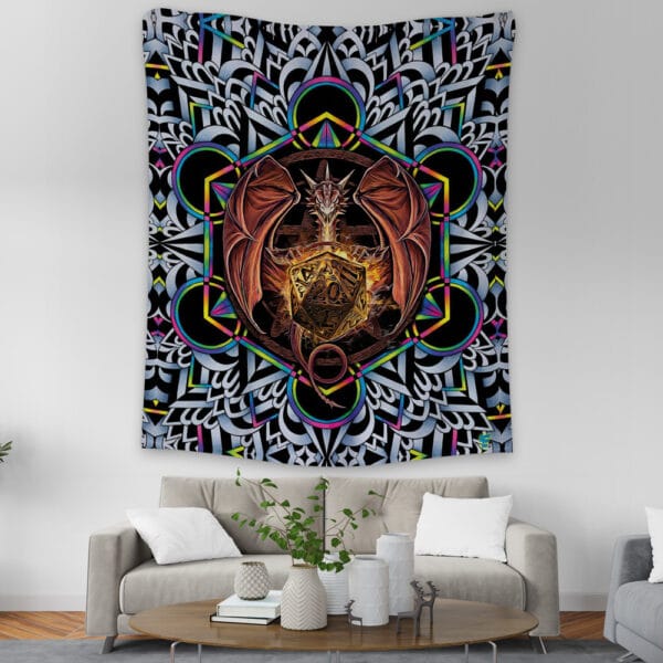 Trippy Dungeons Dragons Tapestry