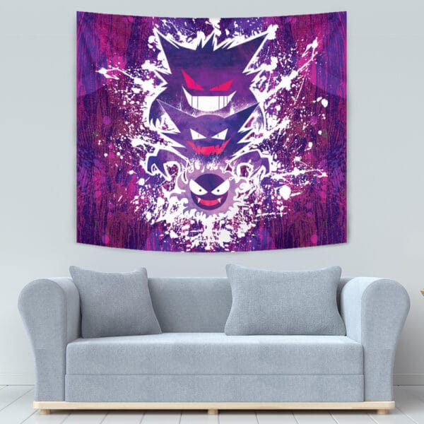 Trippy Ghostly Evolution Ghastly Haunter Gengar Pokemon Tapestry