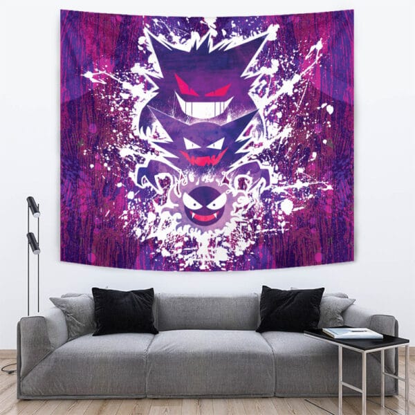 Trippy Ghostly Evolution Ghastly Haunter Gengar Pokemon Tapestry