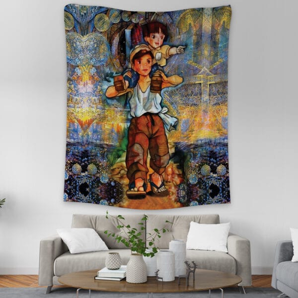 Trippy Grave Of The Fireflies Studio Ghibli Tapestry