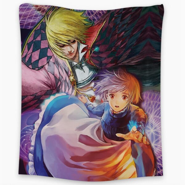 Trippy Howls Moving Castle Studio Ghibli Tapestry