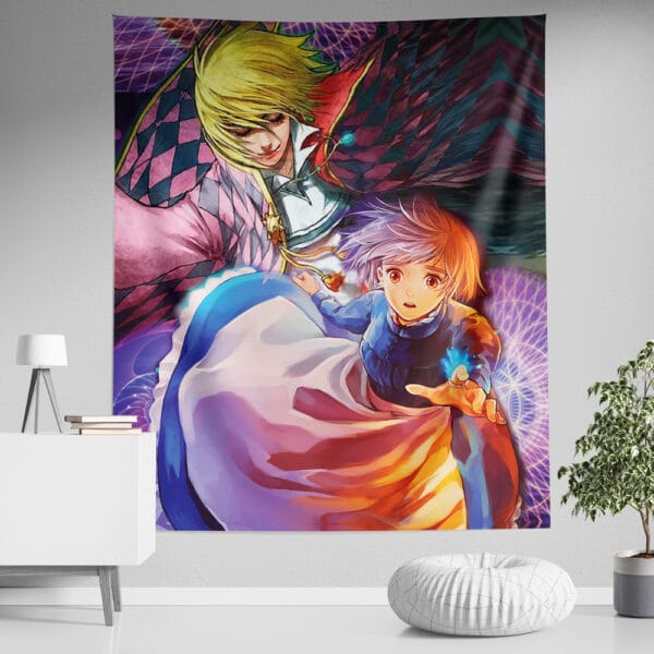 Trippy Howls Moving Castle Studio Ghibli Tapestry