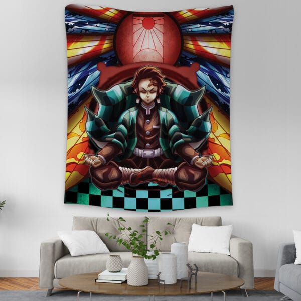 Trippy Kamado Tanjiro Demon Slayer Tapestry