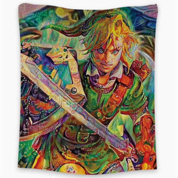 Trippy Link Legend Of Zelda Tapestry