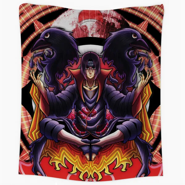 Anime Trippy Meditating Itachi Akatsuki Naruto Tapestry Anime