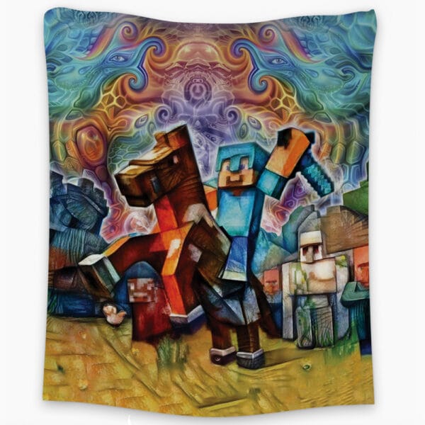 Trippy Minecraft Tapestry