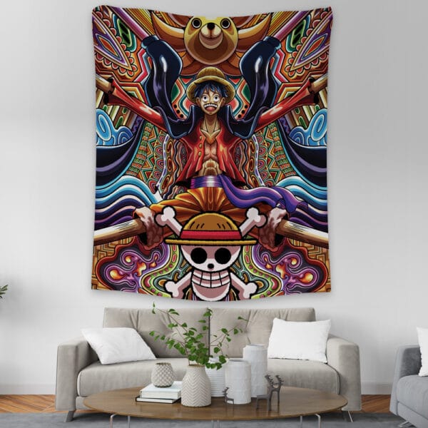 Trippy Monkey D Luffy One Piece Tapestry