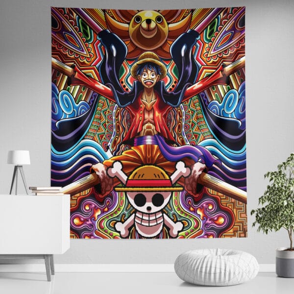 Trippy Monkey D Luffy One Piece Tapestry