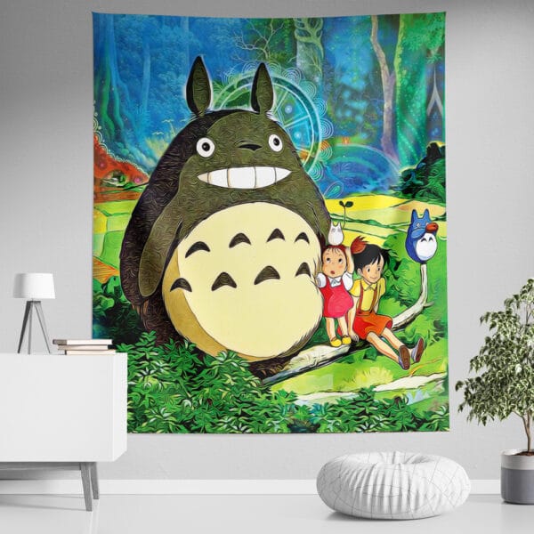 Trippy My Neighbor Totoro Studio Ghibli Tapestry