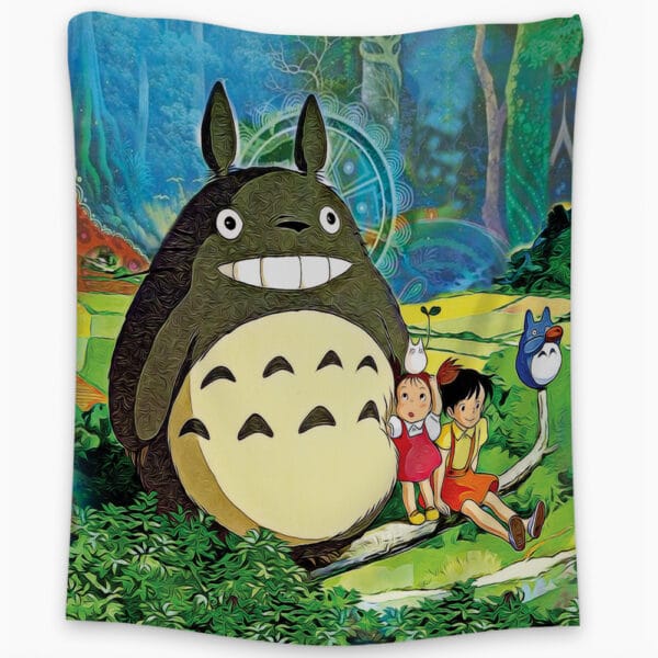 Trippy My Neighbor Totoro Studio Ghibli Tapestry