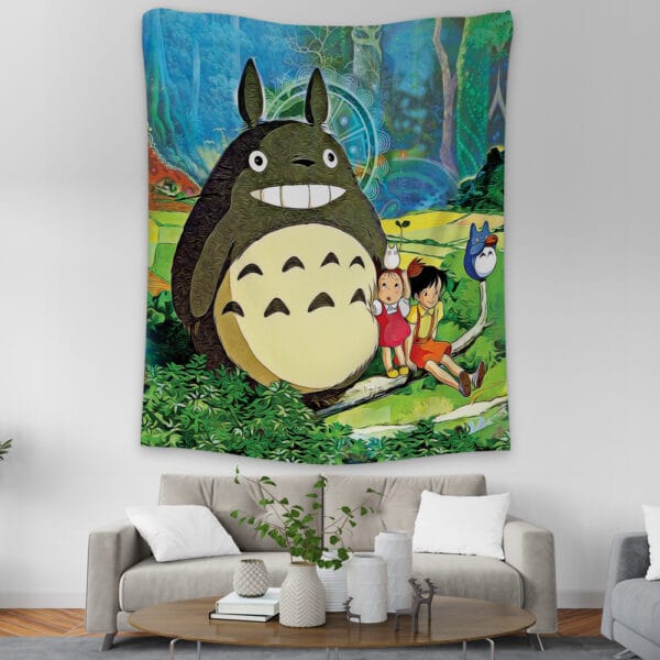 Trippy My Neighbor Totoro Studio Ghibli Tapestry