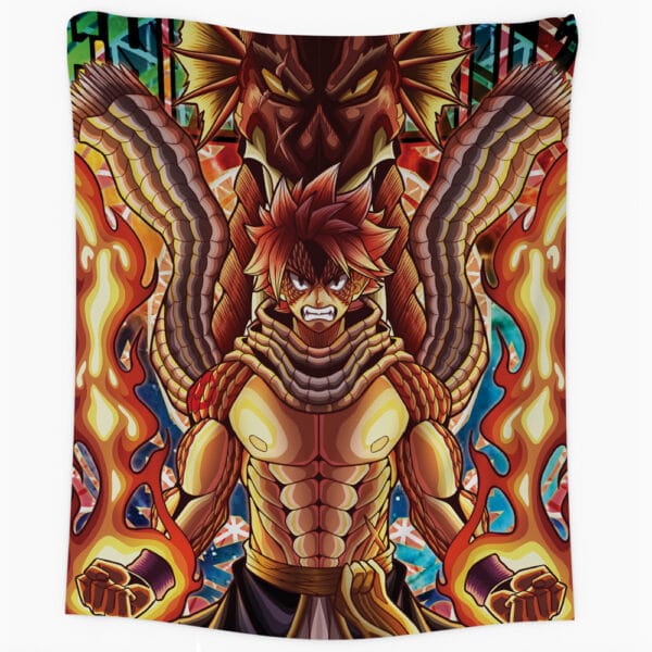 Trippy Natsu Dragneel X Igneel Fairy Tail Tapestry