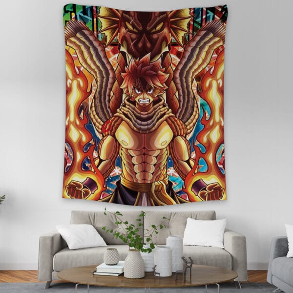 Trippy Natsu Dragneel X Igneel Fairy Tail Tapestry