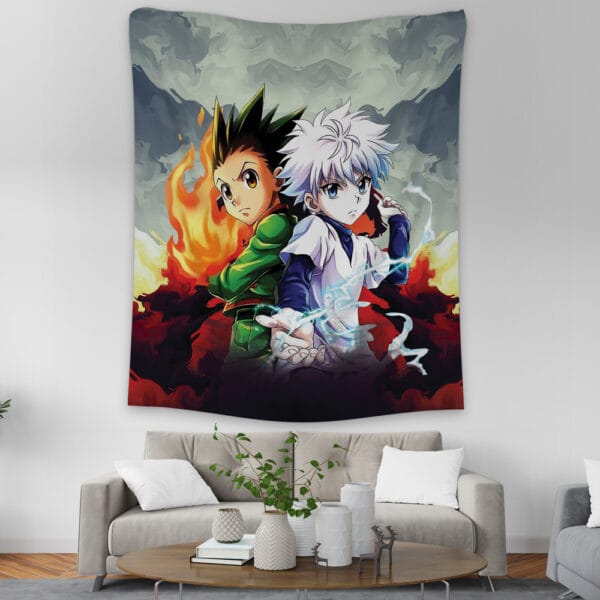 Anime Trippy Power Duo Gon And Killua Hunter X Hunter Tapestry