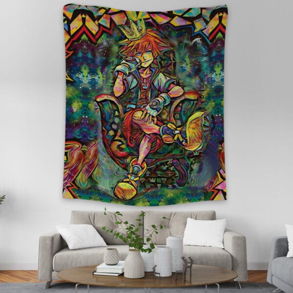 Trippy Sora Kingdom Hearts Tapestry