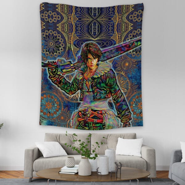 Trippy Squall Final Fantasy 8 Tapestry