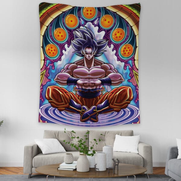 Trippy Ultra Instinct Goku Dragon Ball Super Tapestry