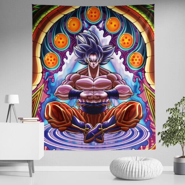 Trippy Ultra Instinct Goku Dragon Ball Super Tapestry