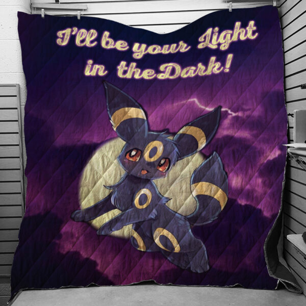 Umbreon Light In The Dark Pokemon Quilt Blanket