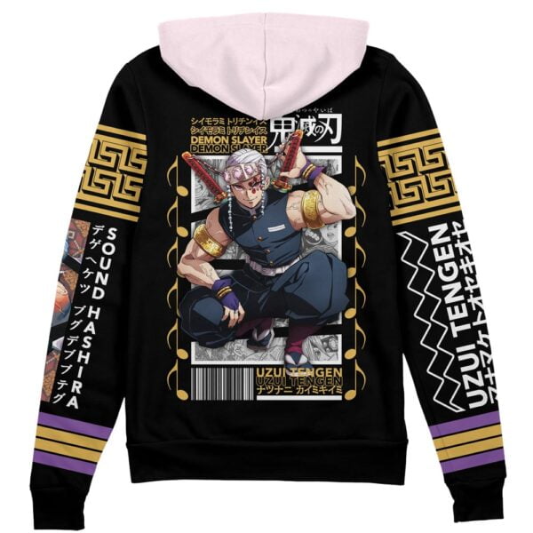 Anime Uzui Tengen Demon Slayer Streetwear Zip Hoodie Jacket