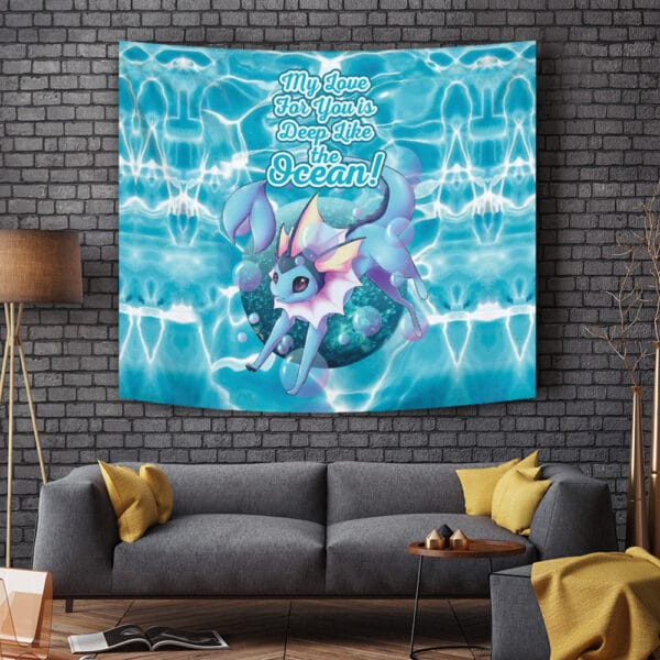 Vaporeon Deep Love Pokemon Tapestry