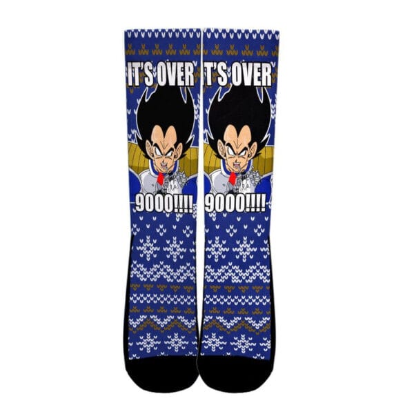 Vegeta Over 9000 Socks Ugly Dragon Ball Anime Socks Gift Idea