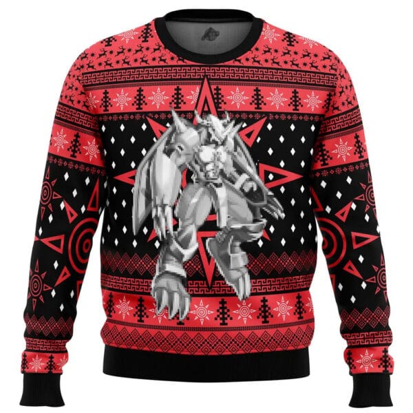 Wargreymon Digimon Ugly Christmas Sweater