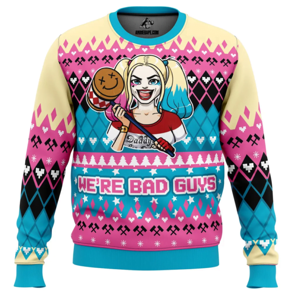 Were Bad Guys Harley Quinn Dc Comics Ugly Christmas Sweater