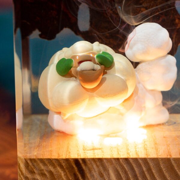 Whimsicott Pokemon Epoxy Lamp