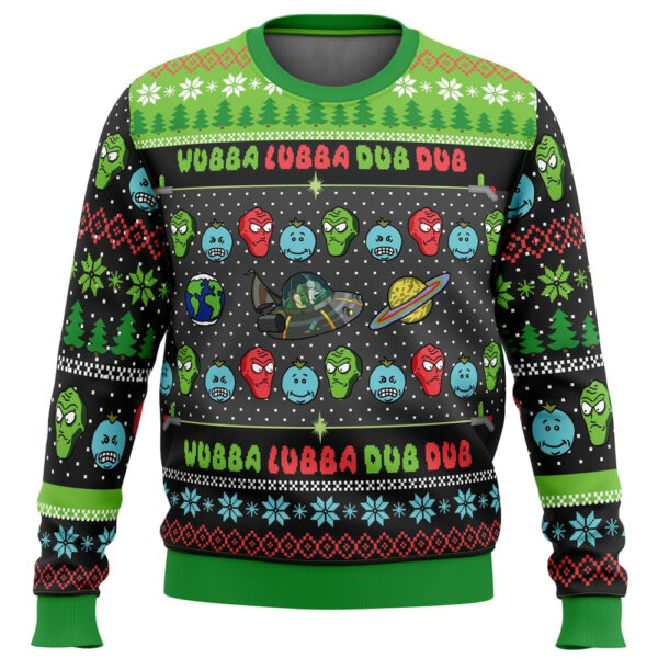 Wubba Lubba Rick And Morty Ugly Christmas Sweater