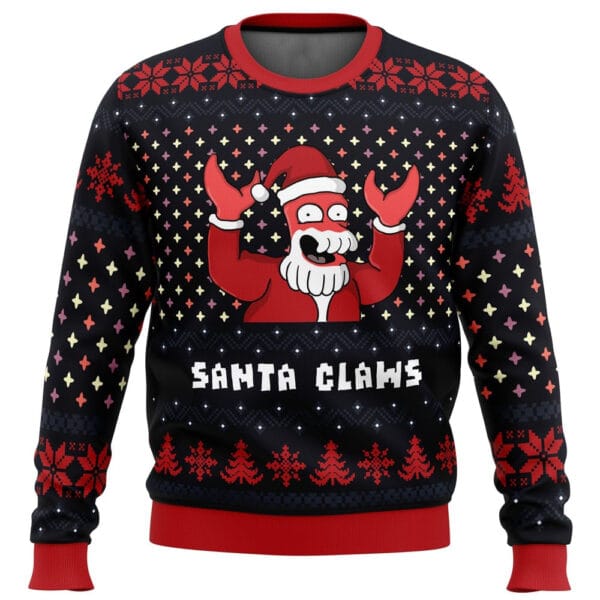 Xmas Ugly Sweater Santa Claws Zoidberg Futurama Ugly Christmas Sweater