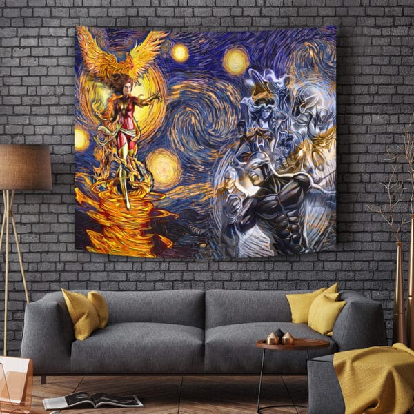 Xmen Dark Phoenix Starry Night Tapestry