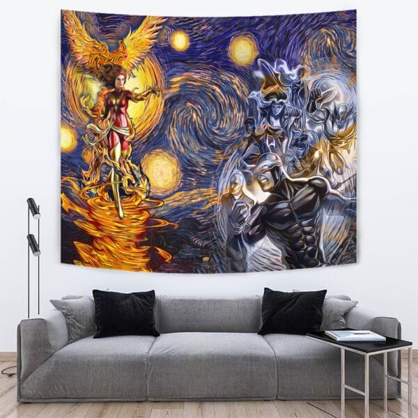 Xmen Dark Phoenix Starry Night Tapestry