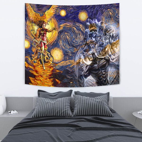 Xmen Dark Phoenix Starry Night Tapestry